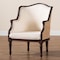 Bali & Pari Ornella Traditional French Beige Fabric and Dark Brown Finished Wood Accent Chair 238-13385-ZORO - alternate 6